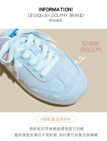 Nuevo verano océano azul suela suave cómodo con cordones de fondo plano estudiante universitario deportes y zapatos de ocio - details 2