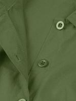 2025 nuevo Retro Turn Down Collar abotonada plisado sólido vestido de camisa de algodón de manga corta mujeres lisos Vintage vestidos hasta la rodilla - details 24