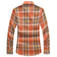 Camisa de manga larga a cuadros a rayas para hombre, camisas clásicas de oficina de un solo pecho, Camisa informal a la moda de otoño, 7XL - details 30