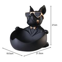 Escultura de Bulldog Francés, estatua de perro con bandeja y soporte para llaves, adornos de decoración del hogar, regalo de almacenamiento, estatuilla de Animal - details 9