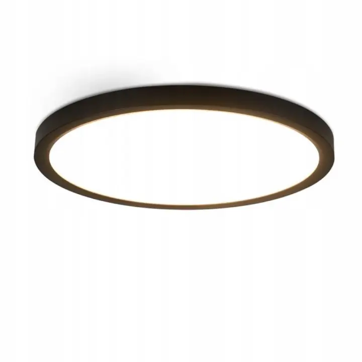 CBJKTX Plafón LED plano Ø 30 cm 24 W redondo negro 3000 K Plafón moderno para cocina baño pasillo dormitorio - 1
