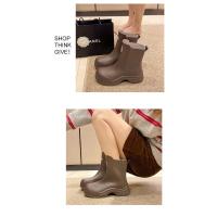 Botas de Lluvia para Mujeres de Moda Media Caña, Impermeables, Antideslizantes, Resistentes al Desgaste Zapatos de Goma de Cercanías - details 9