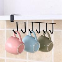 Soporte para tazas de café, 6 ganchos, estante multifunción, armario de cocina, organizador de artículos diversos, colgador de almacenamiento B - details 2