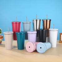 Taza Termo de acero inoxidable, taza con pajita con tapa, botella para café, té, bebida fría, taza de agua, botella de agua térmica, frascos de vacío - details 0