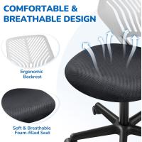 Silla Escritorio de Oficina Ergonómica Silla Giratoria Altura Ajustable sin Reposabrazos Asiento Malla Rosa - details 22