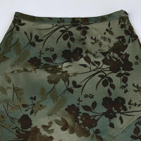 BUNO-faldas por debajo de la rodilla con estampado vintage de trompeta verde, faldas largas elegantes estéticas Y2K de cintura baja, trajes de vacaciones Grunge Fairycore, novedad - details 7