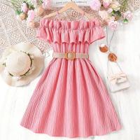 Vestido Casual de Chifón para Niñas Correa de Hombro de Una Línea, Estilo de Princesa para Edades de 8-12 Años - details 13