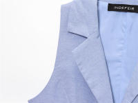 Vestido casual delgado y versátil. Vestido plisado de manga corta con cuello en V. - details 4