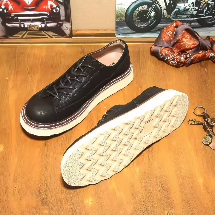 Zapatos de hombre de cuero genuino de alta gama, de cuero vacuno puro, casuales, con suela suave, al por mayor. - 1