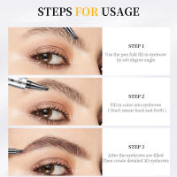 Lápiz de cejas líquido impermeable 3D de 4 puntas, lápiz de cejas portátil de larga duración para mujeres, uso diario - details 5