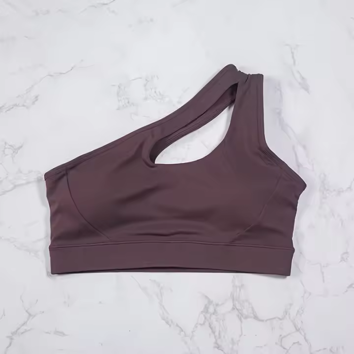sujetadores deportivos de un hombro para mujer, Top de Yoga, chaleco, Yoga, gimnasio, deporte al aire libre, correr, ropa interior deportiva - 1