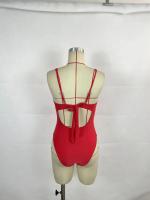 Bikini de una pieza con contraste de Color para mujer, traje de baño Sexy, moda europea y americana, lo último explosivo, 2024 - details 9