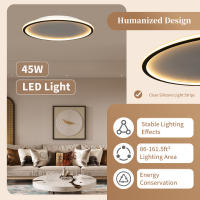 OCASAMI-Luz LED de techo con Control remoto, lámpara moderna de sala de estar, regulable, aspecto de madera - details 1