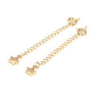 Cadenas de latón de Color dorado de 18K con extremo de gota, cadenas extensibles con cierres redondos de resorte, suministros de joyería Diy de alta calidad para mujer - details 24