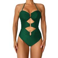 Traje de Baño de Una Pieza 2025 Traje de Baño Sexy con Agujero para Mujer Traje de Baño Sólido - details 0