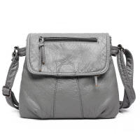 Bolso bandolera pequeño negro para mujer, bolso cruzado de cuero PU suave lavado, bolsos femeninos - details 11