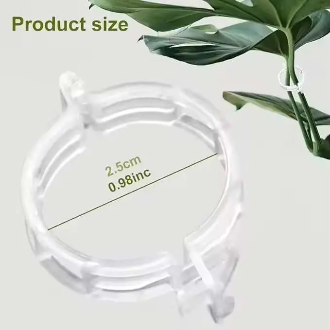 Herramienta de jardín de plástico transparente para plantas, paquete de 50 paquetes de plantas alrededor de enredaderas, clip de injerto de rejilla de tomate - 1