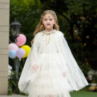 Capa de disfraz de princesa para niña, accesorios de fiesta, Blancanieves, Elsa, Anna, Rapunzel, Aurora, lentejuelas, tul, Halloween - details 20
