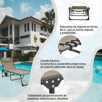 Jardin Respaldo Ajustable en 5 Posiciones, Jardín, Playa, Cama Camping con Almohada para Playa Piscina Vacaciones Exterior - details 7