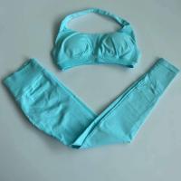 Conjunto de Yoga Sin Costuras Top con Sujetador Camisola Traje Deportivo de Cintura Alta - details 7