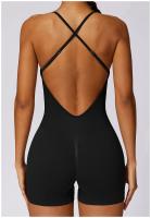 Mono de Yoga para Mujer Kailuoka Sexy Fitness Romper Sin Mangas y Espalda Disfraz Deportivo Corto en Color Sólido para Otoño e Invierno Material Exterior de Nylon - details 5