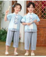 Disfraz Tang, conjunto chino para niños, estilo veraniego, Hanfu mejorado de estilo antiguo para niñas, recitación de Guzheng del Día del Niño - details 12