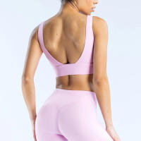 Nuevo sujetador deportivo minimalista de spandex con costura nueva, adecuado para el fitness femenino, estiramiento, ropa de yoga transpirable. ﻿ - details 9