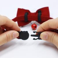 Collar ajustable con lazo para mascotas, cómodo patrón de rejilla, correas para el cuello a la moda, exquisito collar con colgante de gato de fibra de poliéster, 2 uds. - details 8