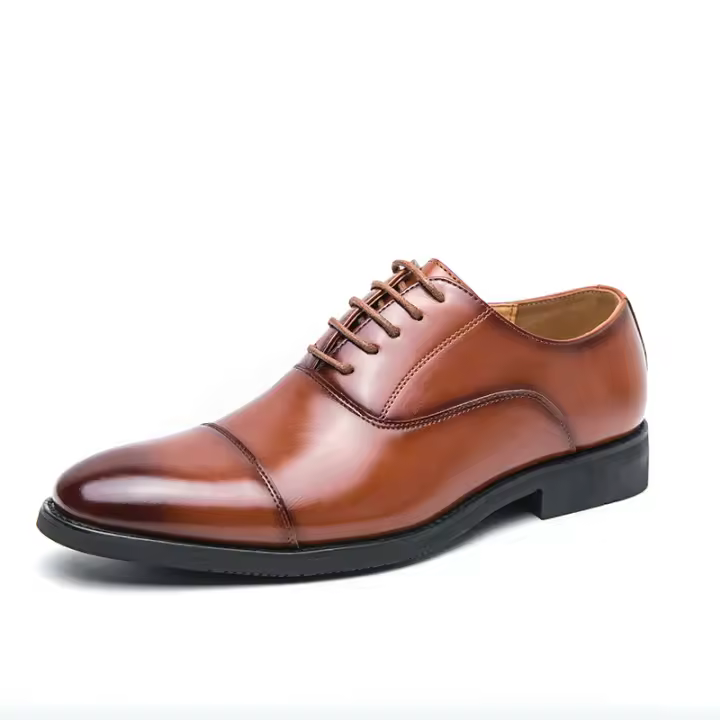 Zapatos de cuero de negocios para hombres de gran tamaño, zapatos Oxford versátiles - 1