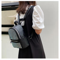 Mochila casual simple, moderna y de gran capacidad, diamantes de imitación de gas extranjero, bolsa de gas extranjero. - details 15
