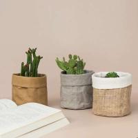 Cesta de lámpara de tela lavable de papel kraft Retro, cubierta de cesta de flores, portalápices, artículos para el hogar para maquillaje de escritorio - details 18