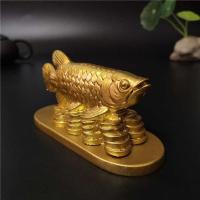 Estatuas de peces y animales dorados, figuritas, adornos de la suerte, decoración del hogar, estatua de Buda Feng Shui chino, escultura, artesanías de resina, regalos - details 6