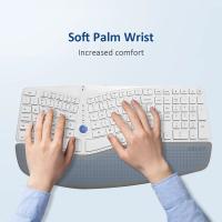 Teclado dividido ergonómico inalámbrico GM901D, reposamanos suave con batería AAA, 2,4G, USB y BT (+ BT1 BT2), para Windows y Mac - details 1