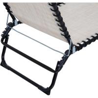 Silla Reclinable de Jardín con Sistema de Cordones para Exterior Marco Acero 197x58x30 cm Crema - details 7