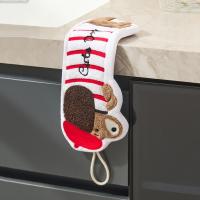 Toalla de mano con forma de perro salchicha de secado rápido, toalla de limpieza colgante más gruesa, paños de cocina reutilizables absorbentes para Baño - details 5