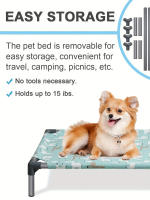 Hamaca desmontable lavable, cómoda cama elevada a prueba de humedad para perro con fondo antideslizante, rectangular - details 0
