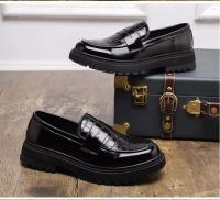 Zapatos de vestir de diseño cruzado para hombre y zapatos casuales de cuero de fibra ultrafina Oxford fáciles de usar más punta redonda nuevo estilo - details 8