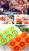 Molde de silicona con 6 cavidades para donas, moldes 3D para hornear pasteles, magdalenas, gelatina, galletas, pastelería, cocina - details 0