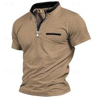 Polo de manga corta con cuello a juego con el color de la solapa 2025, top casual para hombre - details 2