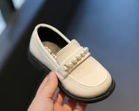 Zapatos de cuero para niñas, mocasines negros sin cordones, planos, perlas de estilo británico, para fiesta escolar, boda, novedad - details 16