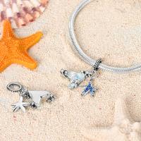 Abalorios de Plata 925 con Elementos Marinos, Estrella de Mar y Cola de Pez, Compatibles con Pulseras de Plata 925 Originales, para la Creación de Joyería para Mujer - details 2