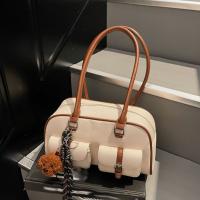 Bolso de hombro de cuero de gran capacidad, diseño de alta gama, estilo simple, con doble bolsillo, bolso de hombro único, bolso de mano minimalista. - details 5