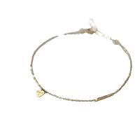 S Pulsera chapada en oro de plata pura para mujer, joyería de mano ultrafina con pasador de corazón inglés Simple elegante y versátil - details 1