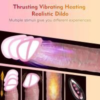 Leten-vibrador realista para mujer, consolador de empuje, estimulación del ano y la vagina, Control remoto, pene grande falso, Juguetes sexuales - details 2