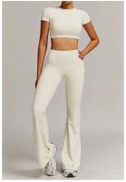 Conjunto de Gimnasio Yoga UDS para Mujeres Ropa de Entrenamiento de Manga Corta, Camisón Largo, Monos de Camping PIESS, Shorts de Correr - details 14
