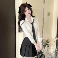 2025 camisas coreanas elegantes para mujer, ropa de calle a la moda, blusa ajustada para mujer, Tops cortos sexys informales de oficina Y2K para primavera, novedad - details 10