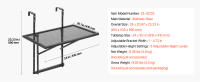 SucceBuy Mesa colgante para balcón, mesa con barandilla plegable de metal de 19 x 24 pulgadas, ajustable en 5 niveles para barandillas de 1 a 4,7 pulgadas, mesa de bar para exteriores para patio y terraza - details 0