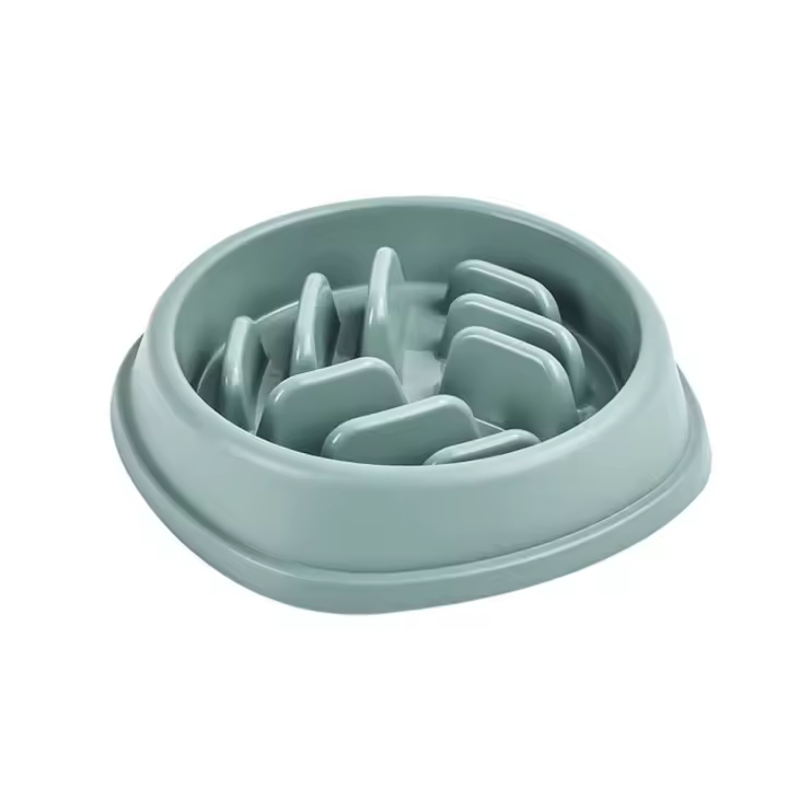 Cuenco de comida lenta de plástico para perros, cuenco de alimentación antideslizante portátil para mascotas, antiderrames, antiasfixia, dispensador de comida para mascotas, gatito - 1