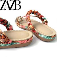 Zapatos planos de diseñador con anillo de metal, tacones altos, lujosas zapatillas de playa, moda femenina - details 8