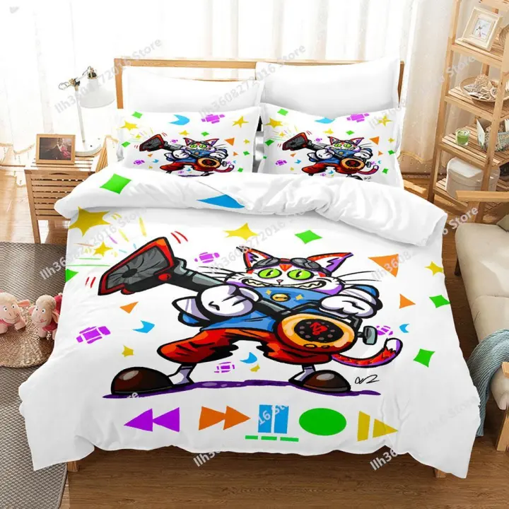 Juego de Ropa de Cama Blinx Diseño de Anime para Adultos y Niños Tamaños de Cama Individual, Doble, Rey Funda de Edredón, Sábana - 1